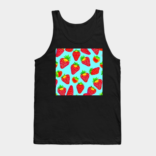 Strawberries Pattern Tank Top by TrapperWeasel